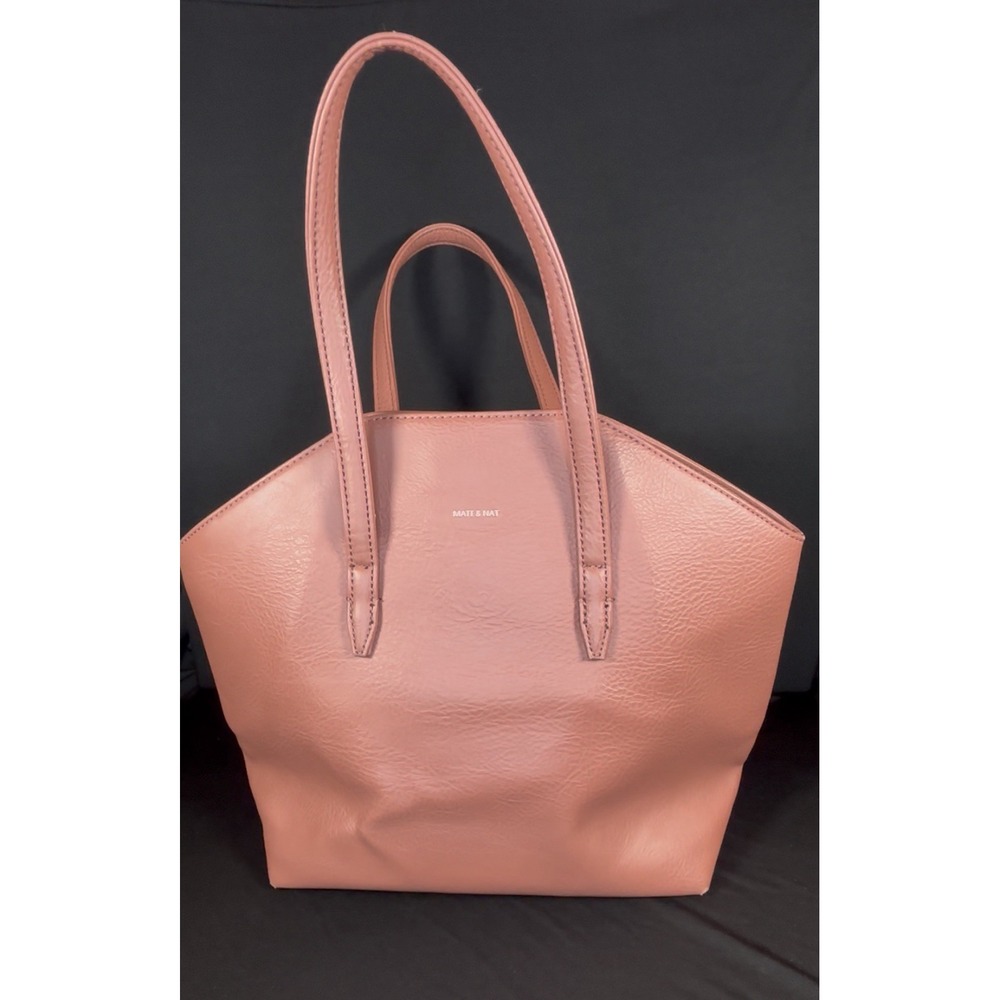Mat & Nat Vegan Leather Tote Bag, Mauve (no Shoulder Strap)‎